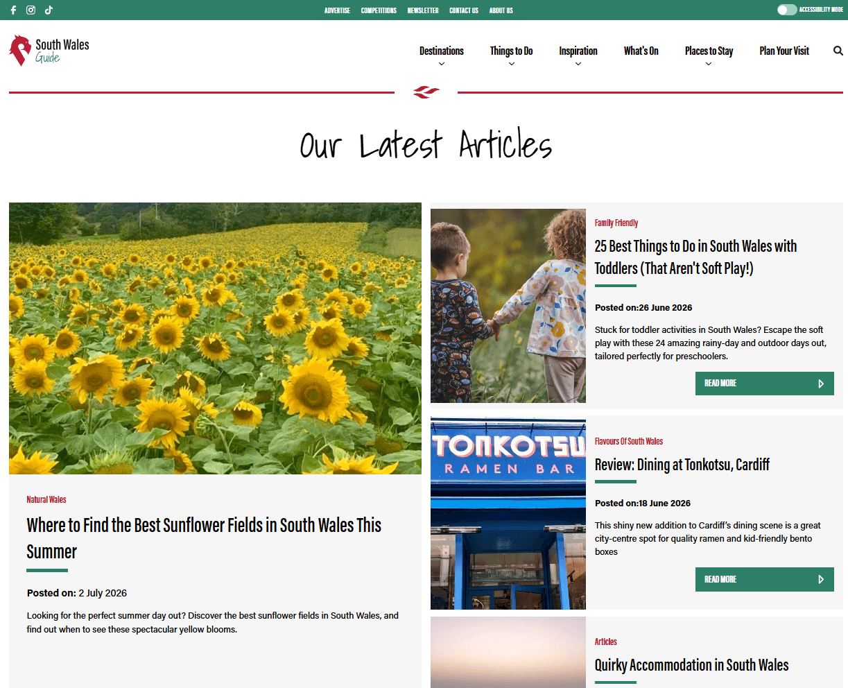 South Wales Guide latest articles